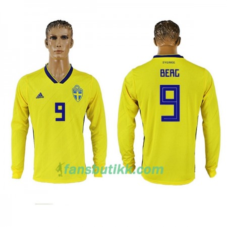 Fotball-VM 2018 Sverige drakt Berg 9 Hjemmetrøye Langermet